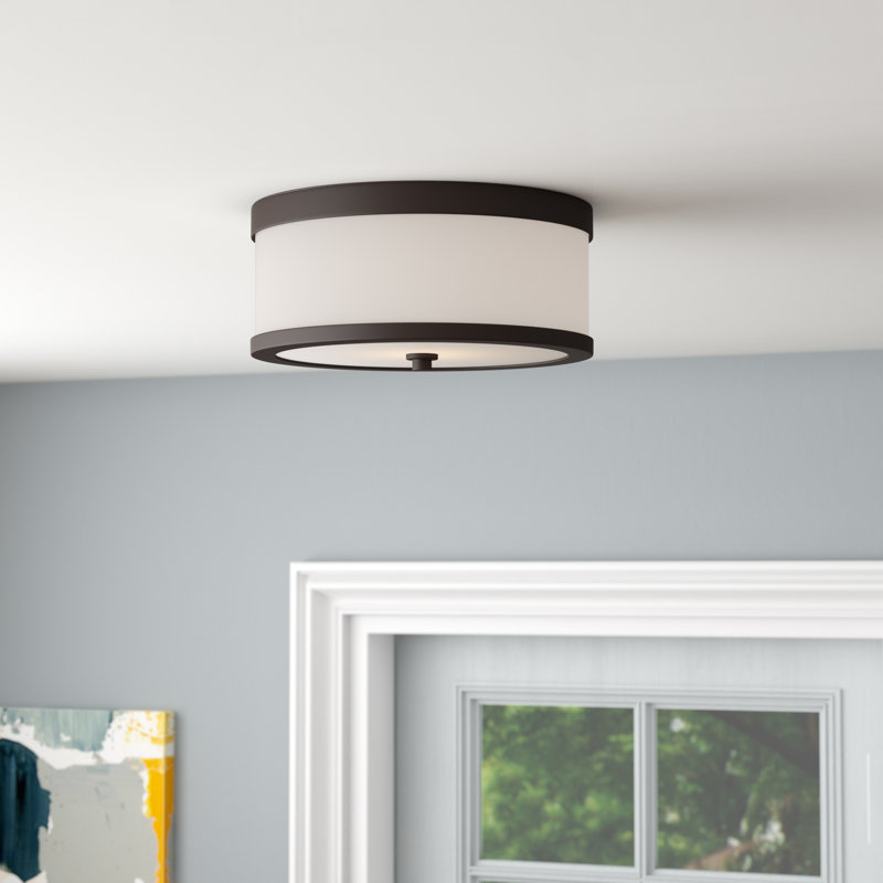 Ebern Designs Curtin 2 Light 13.63" Simple Drum Flush Mount & Reviews